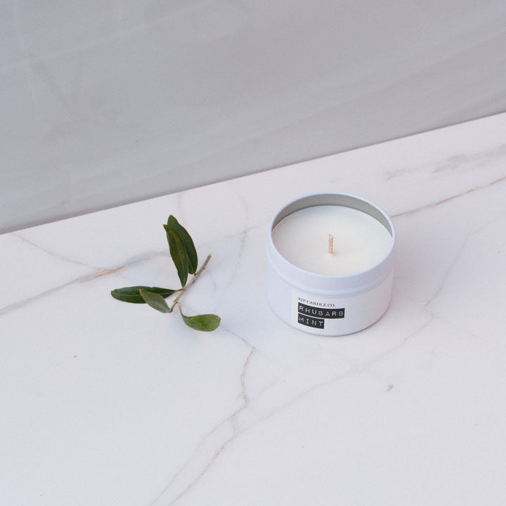 Rhubarb & Mint Travel Candle - Rhubarb, Wild Mint & Elderflower - Kip Candle Co