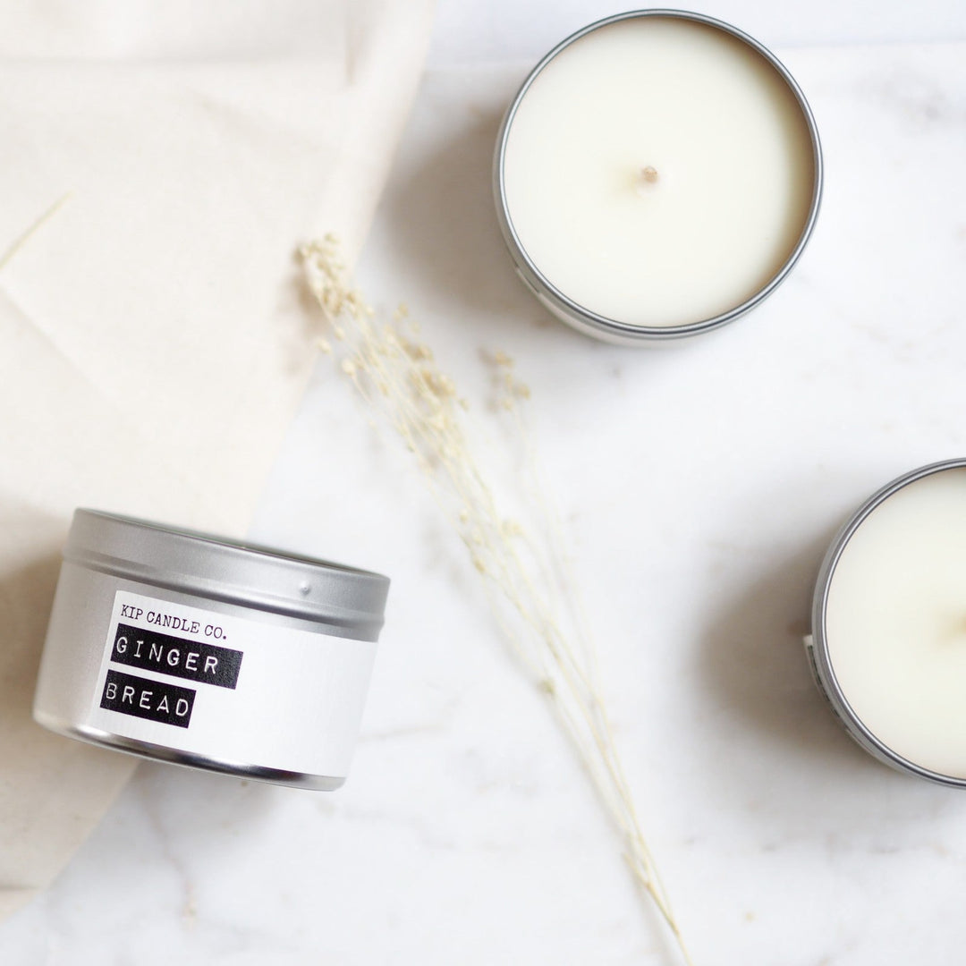 Gingerbread Travel Candle - Ginger, Cinnamon &amp; Maple - Kip Candle Co