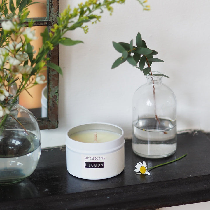 Lisbon Travel Candle - Grapefruit, Lemon Rind & Sunshine - Kip Candle Co